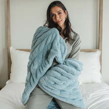 Load image into Gallery viewer, Glacier Glide Chic Blanket - Minky Designs