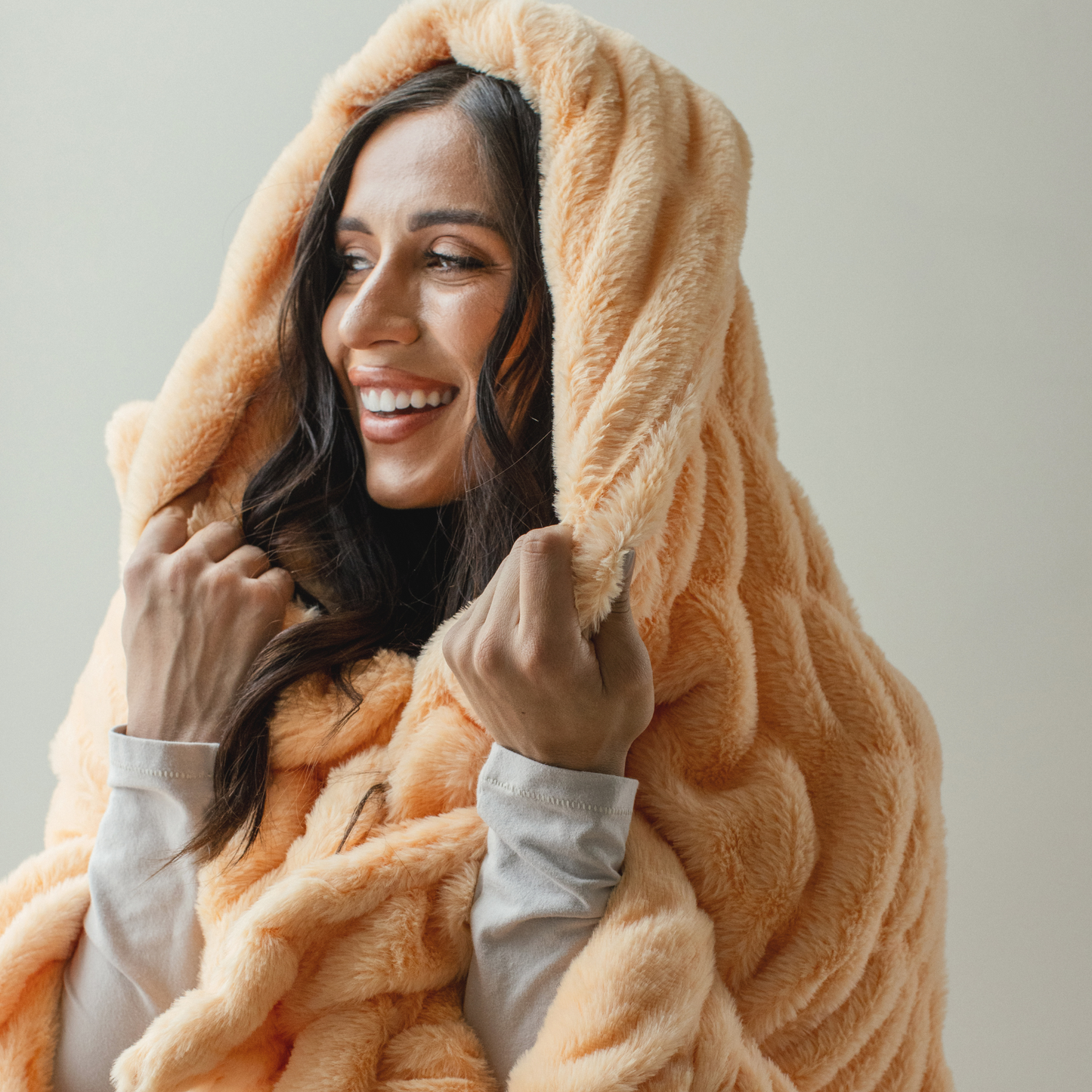 Passionate Peach Minky Chic Blanket - Minky Designs