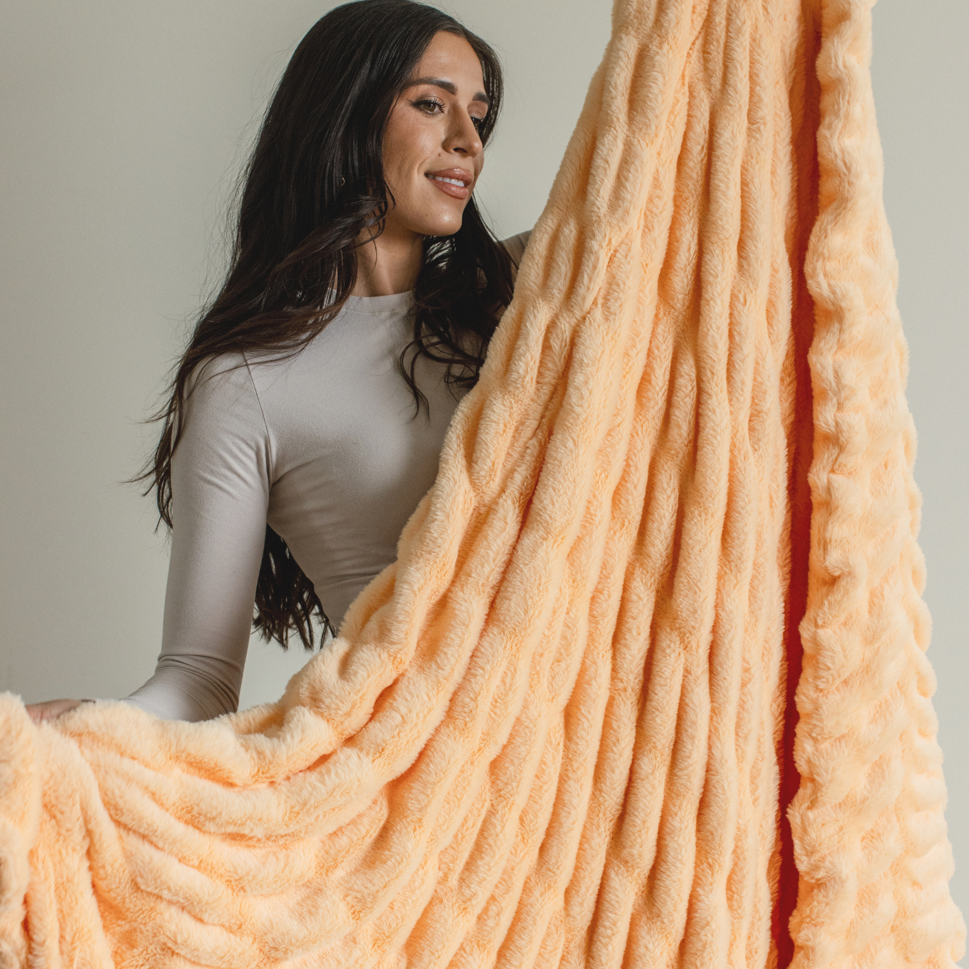 Passionate Peach Minky Chic Blanket - Minky Designs