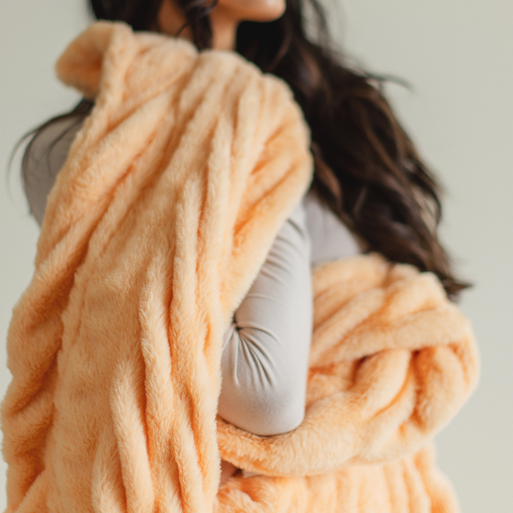 Passionate Peach Minky Chic Blanket - Minky Designs