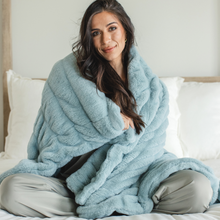 Load image into Gallery viewer, Glacier Glide Chic Blanket - Minky Designs