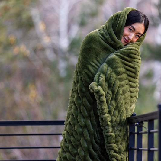 Moss Green Minky Blanket