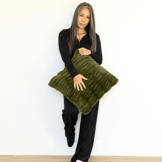 Moss Green Minky Throw Pillow
