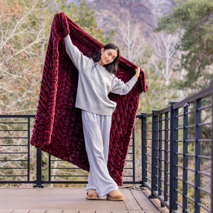 Berry Wine Minky Blanket