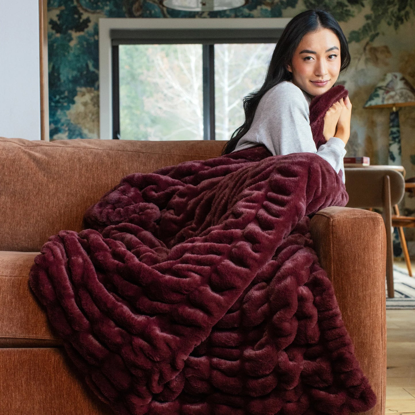 Berry Wine Minky Blanket
