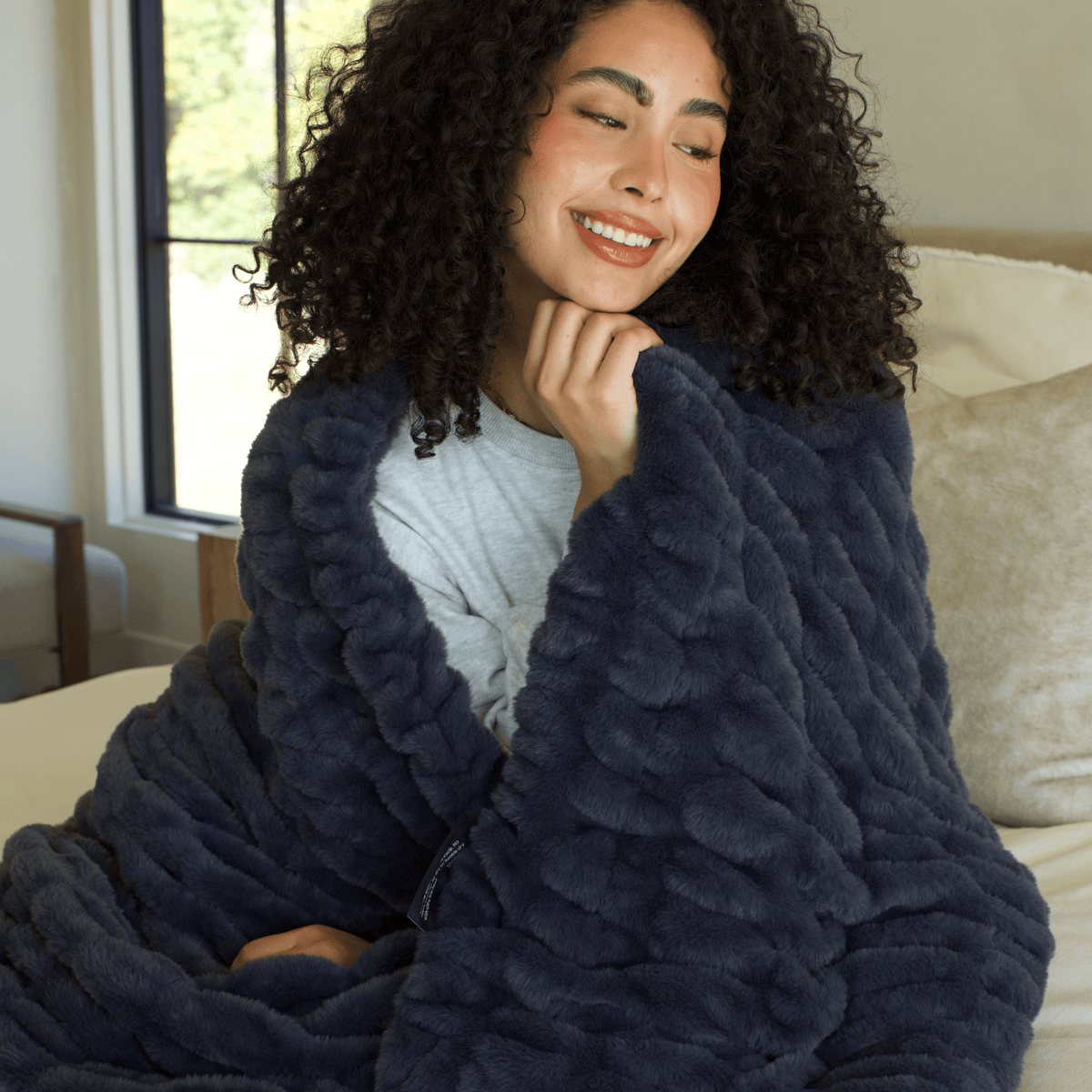 Charcoal Gray Minky Blanket