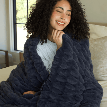 Charcoal Gray Minky Blanket