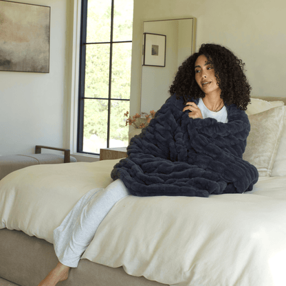 Charcoal Gray Minky Blanket