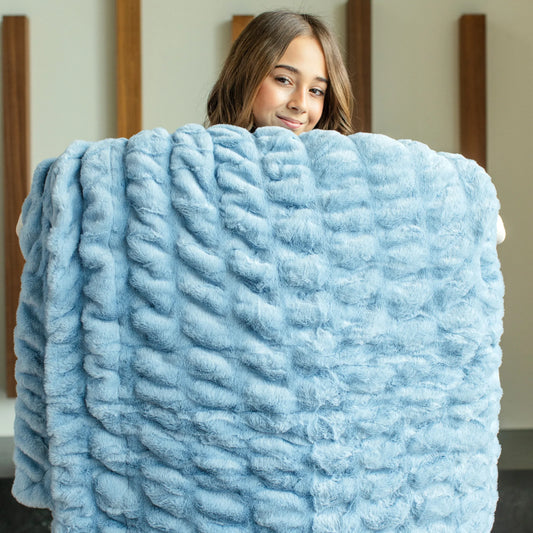 Iceberg Blue Minky Blanket