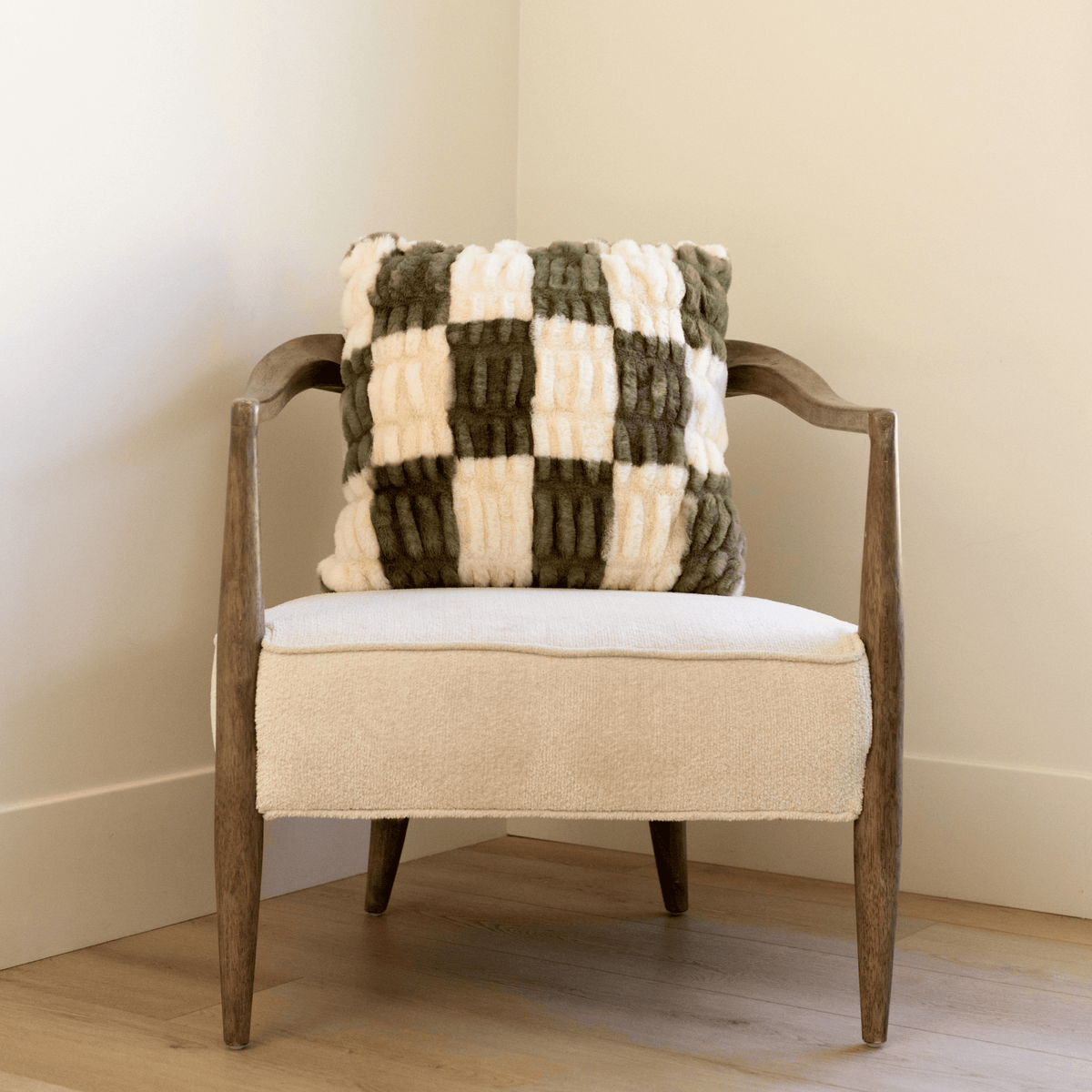 Evergreen Checkered Throw Pillow