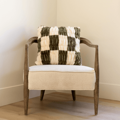 Evergreen Checkered Throw Pillow