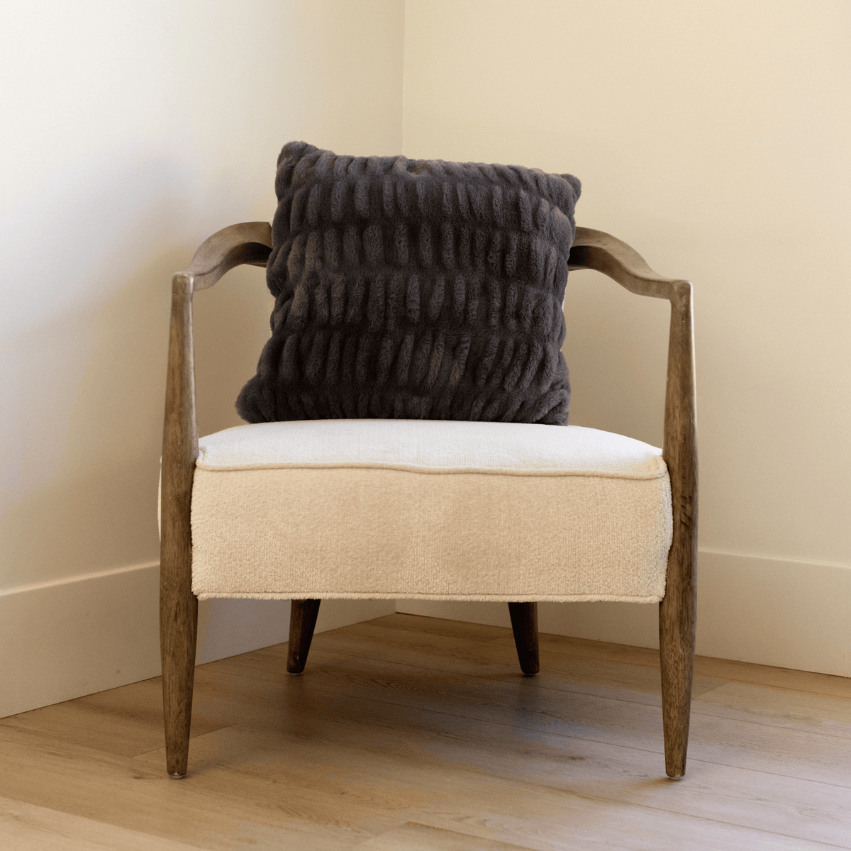 Charcoal Gray Minky Throw Pillow