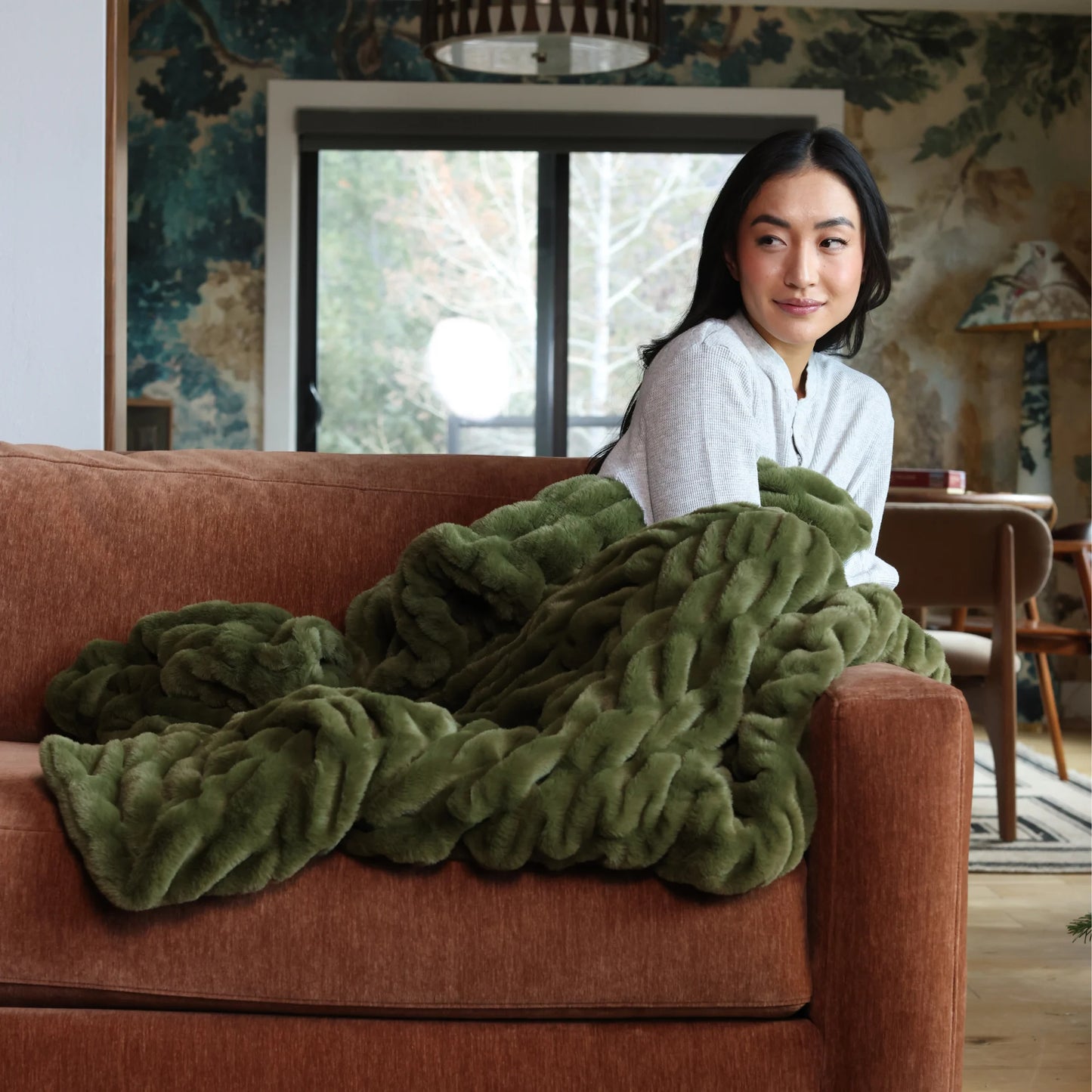 Moss Green Minky Blanket