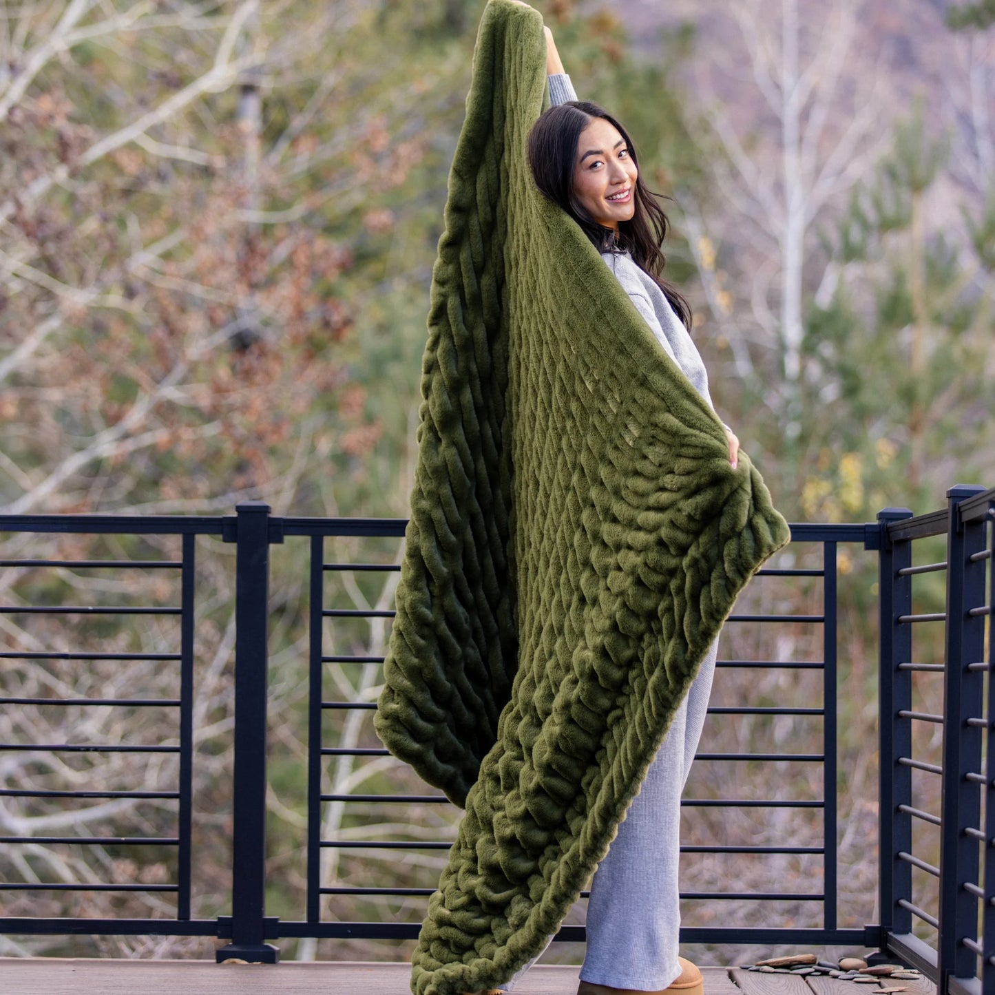 Moss Green Minky Blanket
