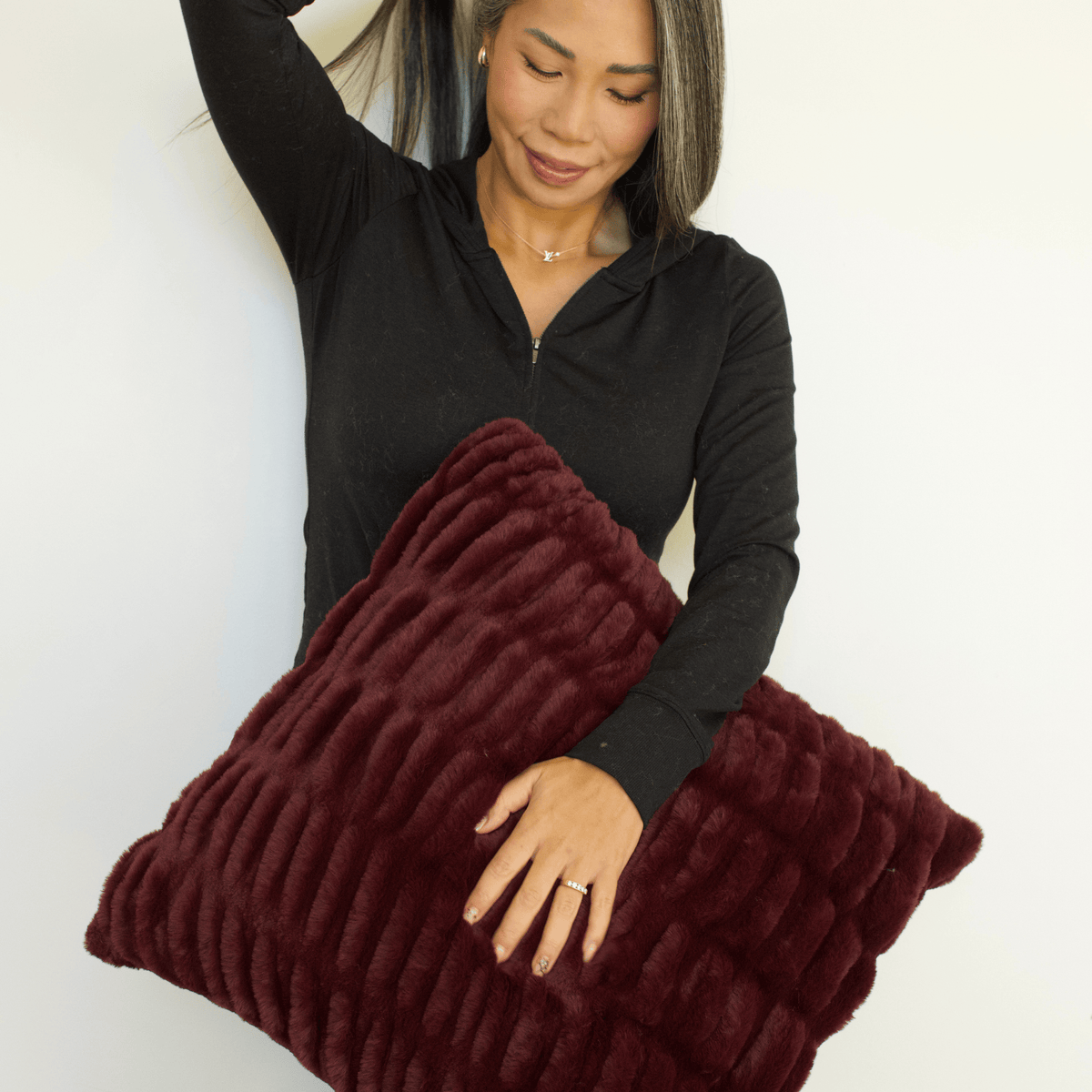 Berry Wine Minky Throw Pillow