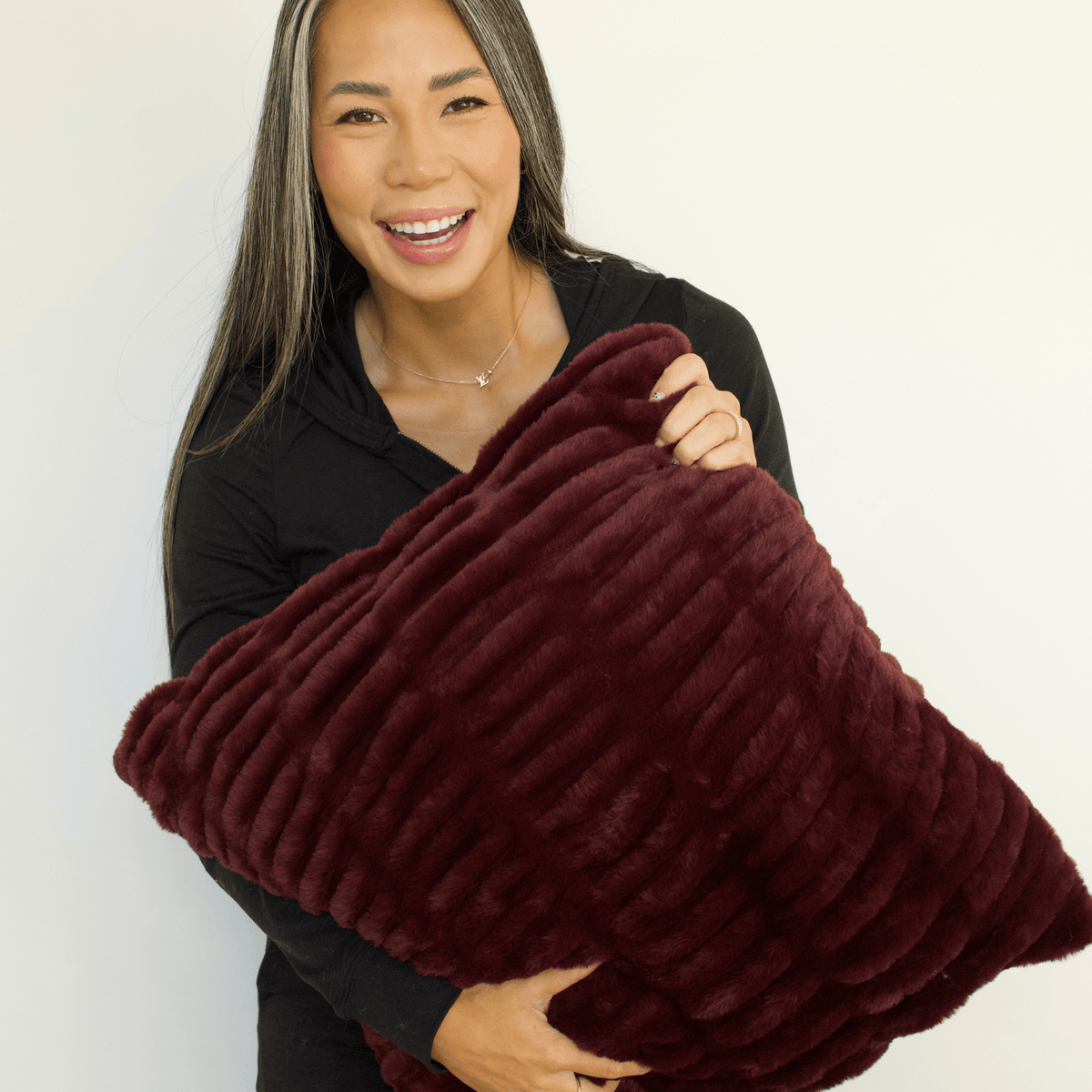 Berry Wine Minky Throw Pillow