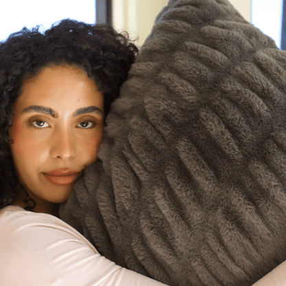 Charcoal Gray Minky Throw Pillow