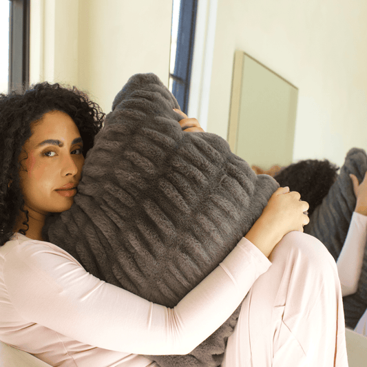 Charcoal Gray Minky Throw Pillow