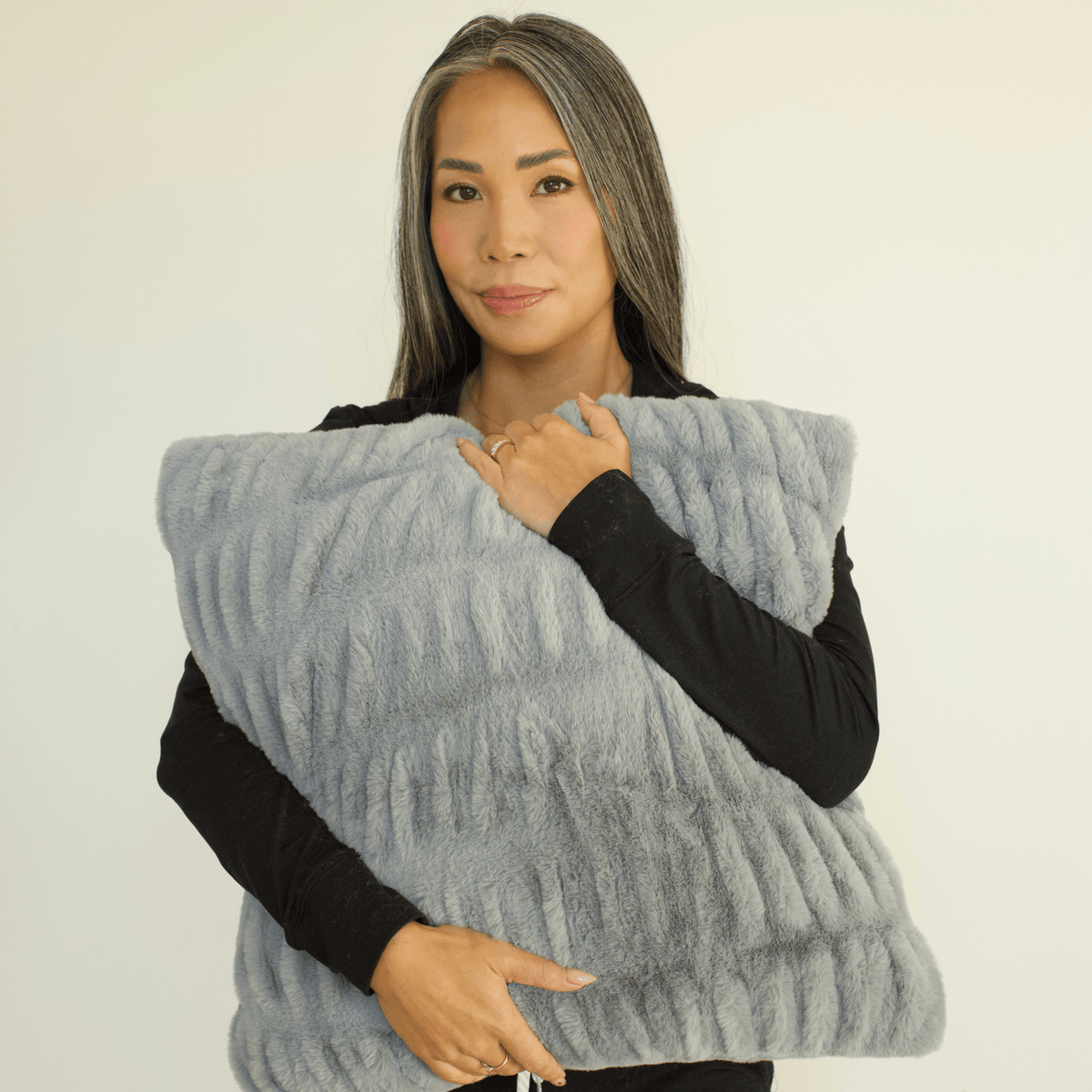 Ash Gray Minky Throw Pillow