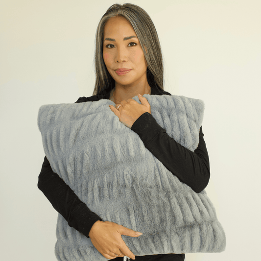 Ash Gray Minky Throw Pillow