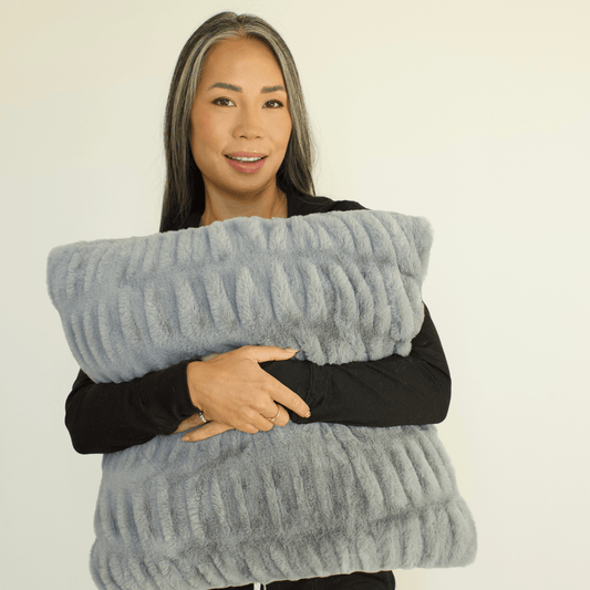 Ash Gray Minky Throw Pillow