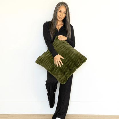 Moss Green Minky Throw Pillow