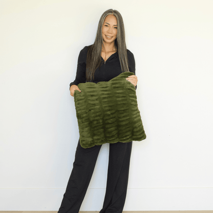 Moss Green Minky Throw Pillow