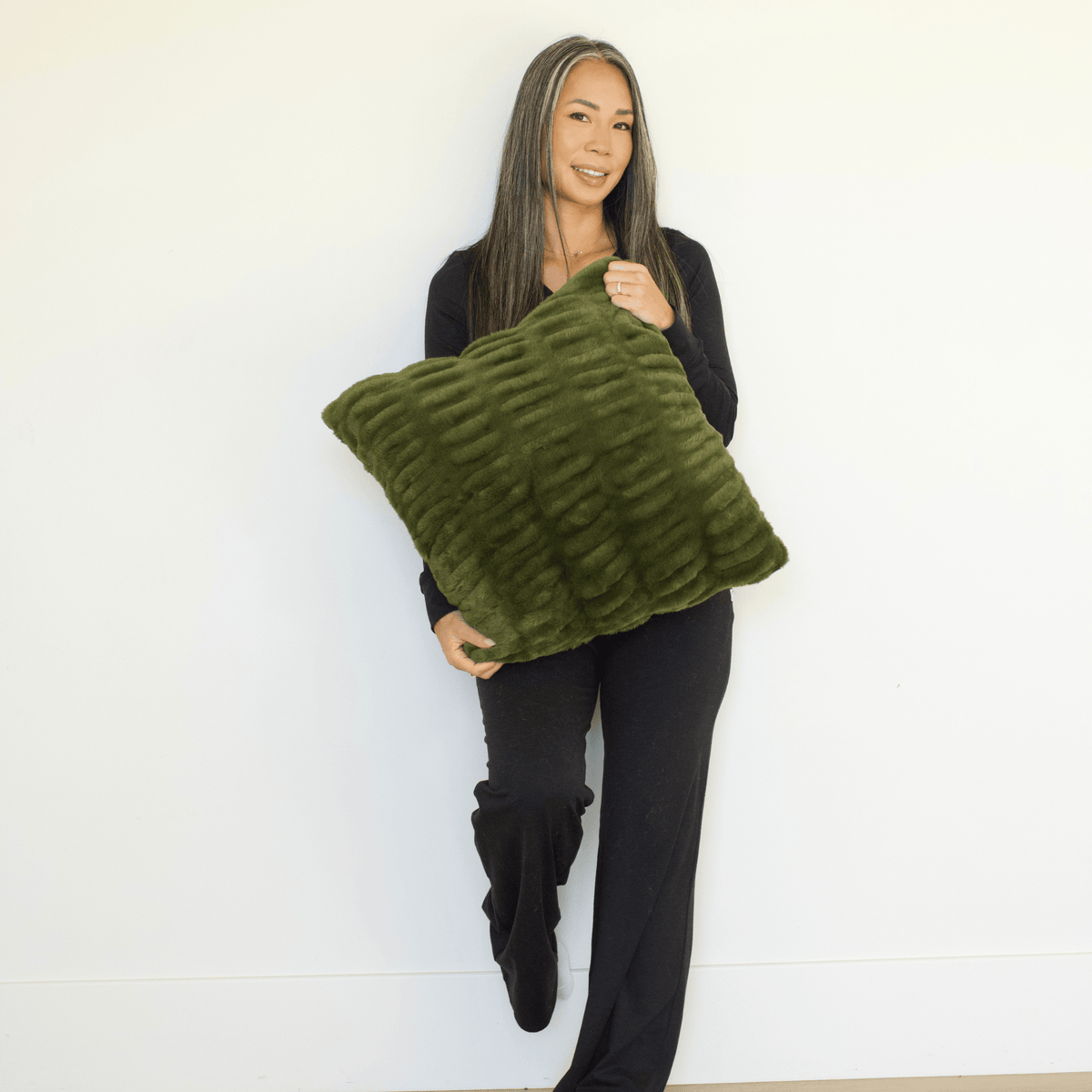 Moss Green Minky Throw Pillow