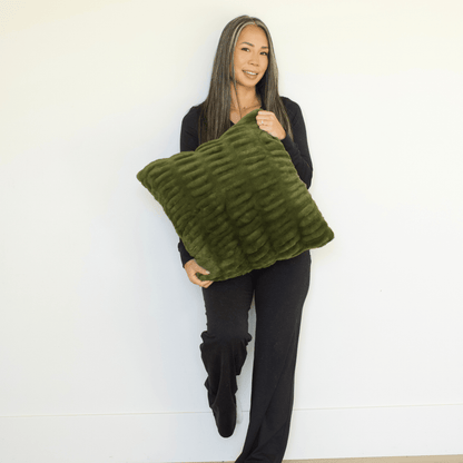 Moss Green Minky Throw Pillow