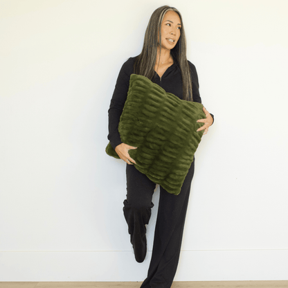 Moss Green Minky Throw Pillow