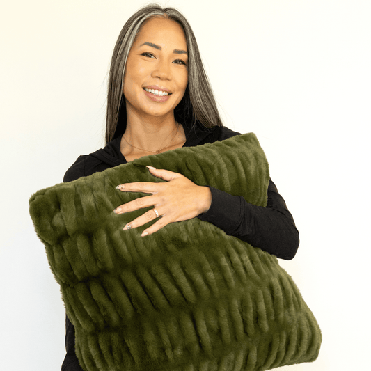 Moss Green Minky Throw Pillow