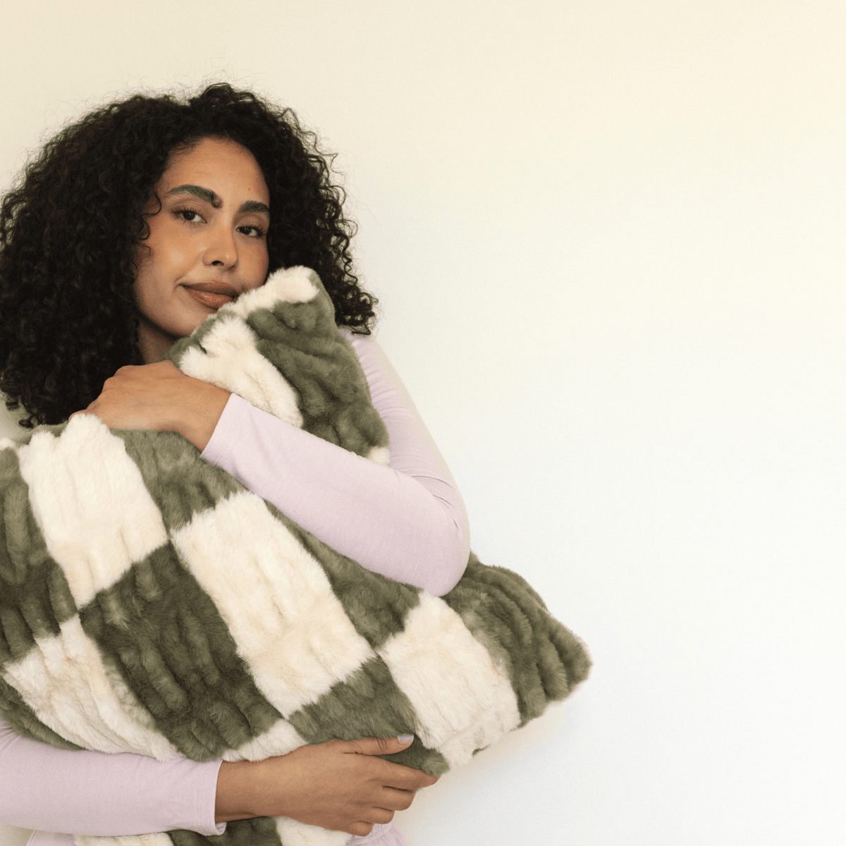 Evergreen Checkered Throw Pillow