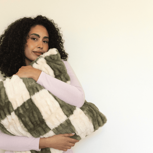Evergreen Checkered Throw Pillow
