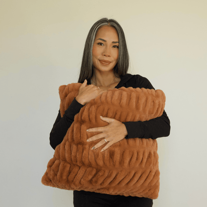 Copper Minky Throw Pillow