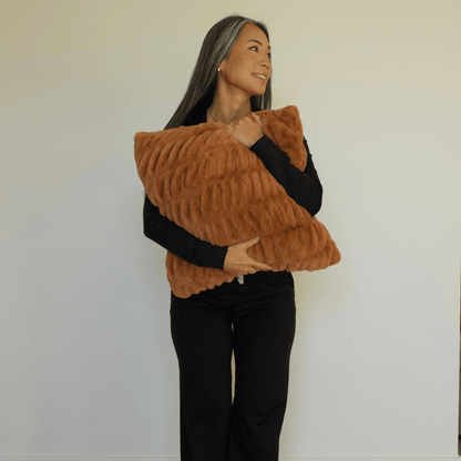 Copper Minky Throw Pillow