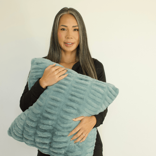 Glacier Glide Minky Throw Pillow