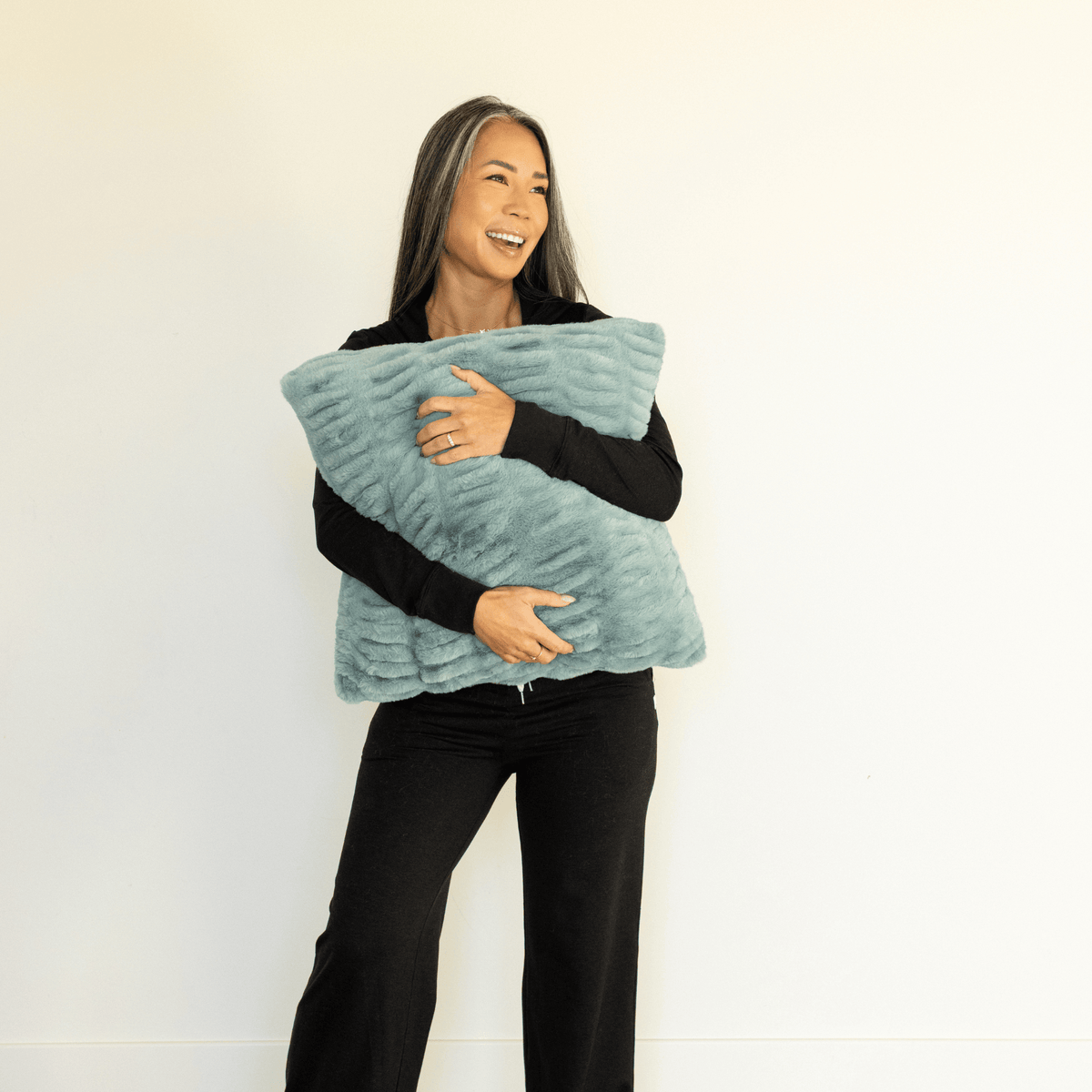 Glacier Glide Minky Throw Pillow