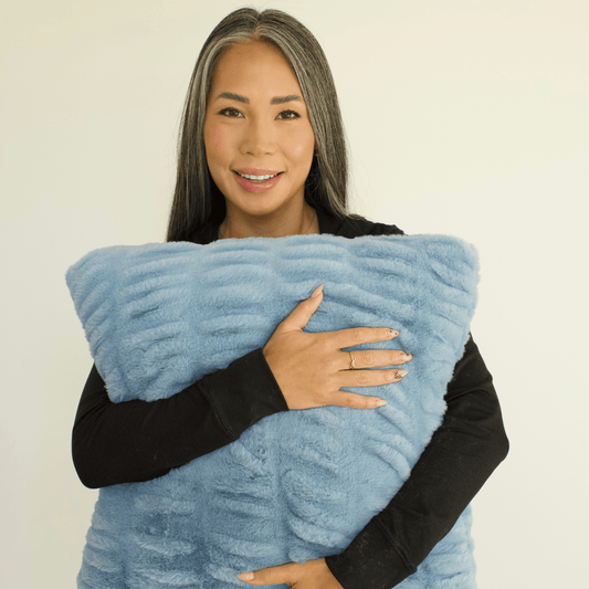 Iceberg Blue Minky Throw Pillow