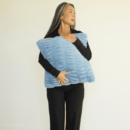 Iceberg Blue Minky Throw Pillow