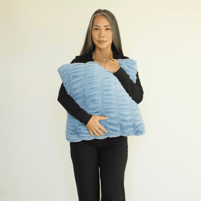 Iceberg Blue Minky Throw Pillow