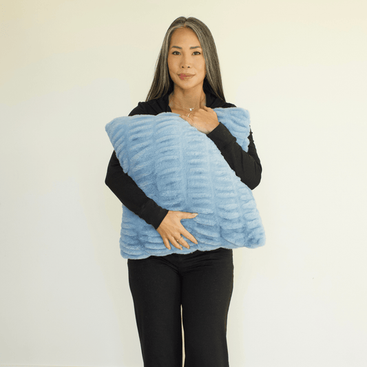 Iceberg Blue Minky Throw Pillow