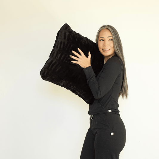 Jaguar Black Minky Throw Pillow