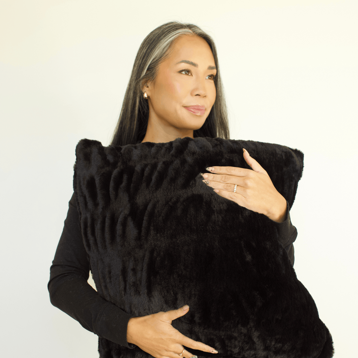 Jaguar Black Minky Throw Pillow