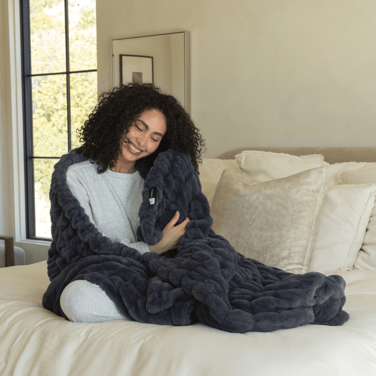Charcoal Gray Minky Blanket