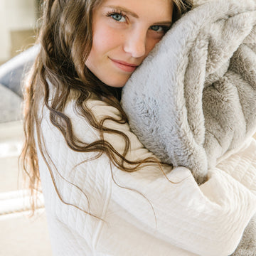 Ash Grey Posh Blanket - Minky Designs