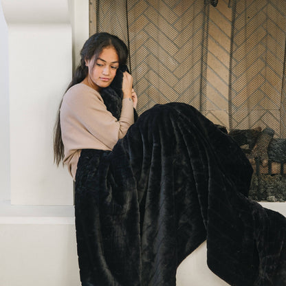 Jaguar Black Posh Blanket - Minky Designs