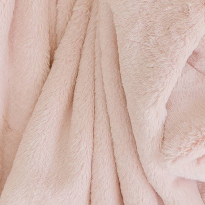 Close-up of the Blossom Pink Posh minky blanket from Minky Designs, showing the ultra-soft, plush texture and luxurious feel of the Posh collection.
